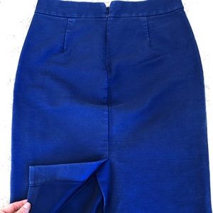 J Crew Blue Pencil Skirt, Size 0